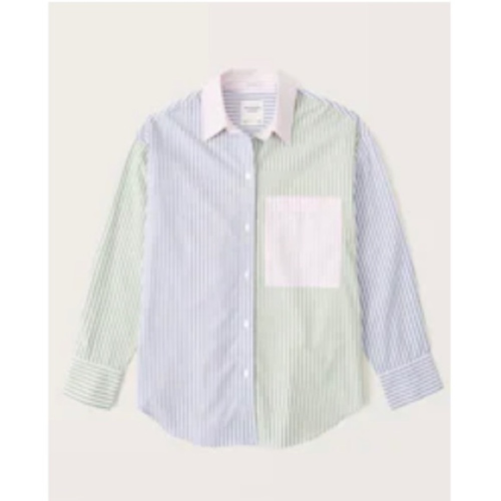 Nwot Abercrombie Oversized Poplin Button-Up Shirt - image 1